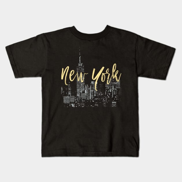 New York City Tonight Kids T-Shirt by Designkix